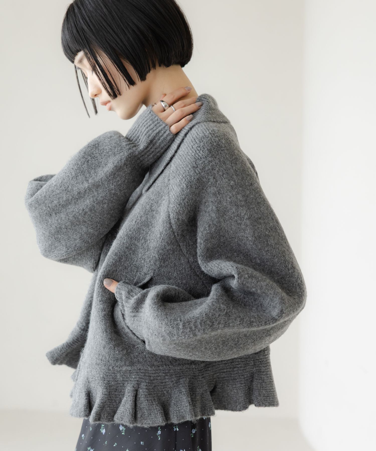 LOWRYS FARM「エリニットフリルブルゾン」|その他|