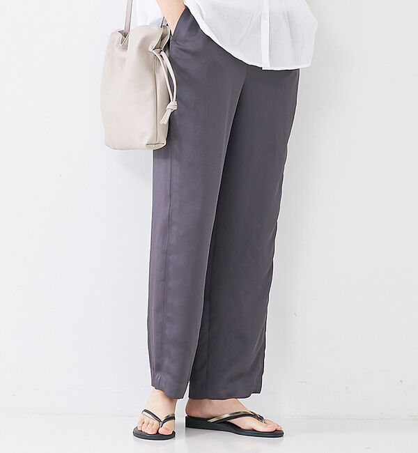 collex「【手洗い可能】【新色】リラックスサテンパンツ2」|その他|チャコールグレー