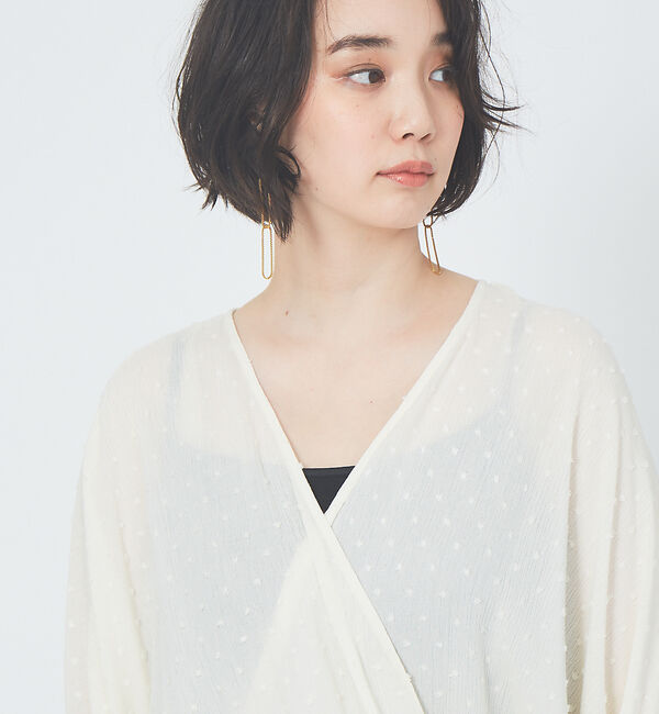 qualite「【WEB限定】ドビーカシュクールブラウス」|シャツ・ブラウス|