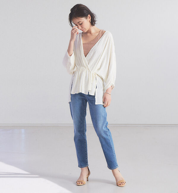 qualite「【WEB限定】ドビーカシュクールブラウス」|シャツ・ブラウス|