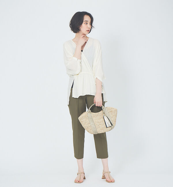 qualite「【WEB限定】ドビーカシュクールブラウス」|シャツ・ブラウス|