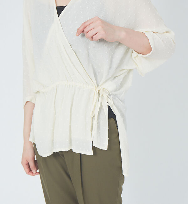 qualite「【WEB限定】ドビーカシュクールブラウス」|シャツ・ブラウス|