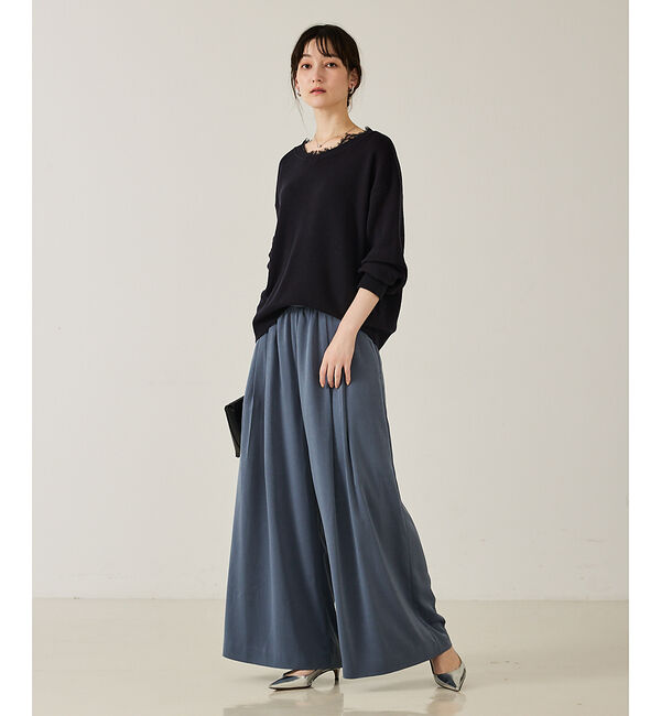 qualite「【トレンドアイテム】Vネックレース付きニット」|ニット・セーター|