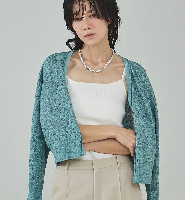 qualite「シアーミックスカーディガン」|カーディガン|