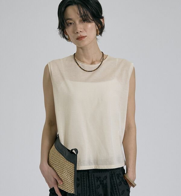 qualite「シアーノースリーブT【予約】」|キャミソール|