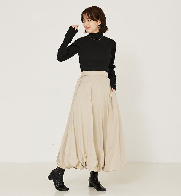 abahouse mavie「ポリエステルリブハイネックプルオーバー」|ニット・セーター|