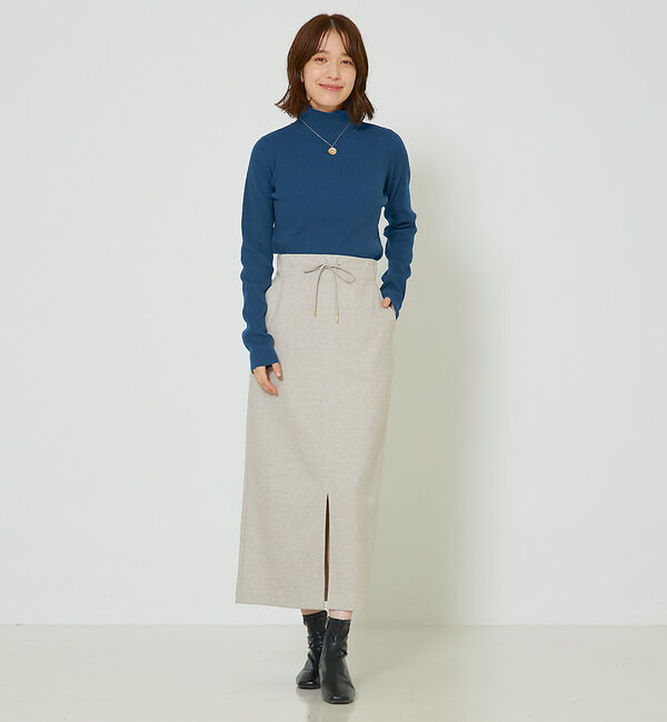 abahouse mavie「ポリエステルリブハイネックプルオーバー」|ニット・セーター|