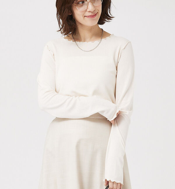 abahouse mavie「スパークナイロンクルーネックプルオーバー」|Tシャツ・カットソー|アイボリー