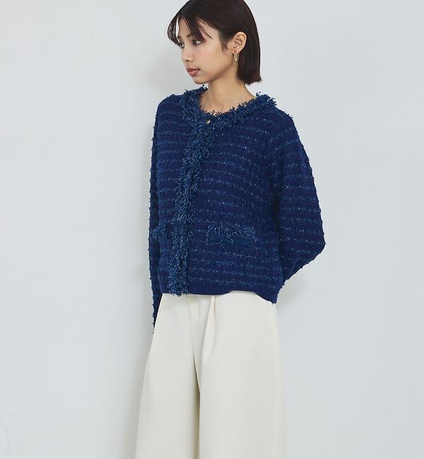 abahouse mavie「ツィードニットジャケット」|カーディガン|