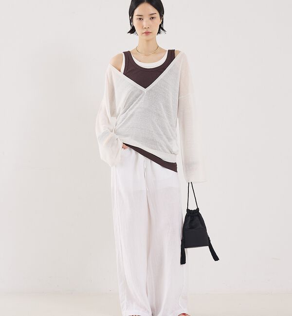 The Store by C' 「【COCUCA】リネンVネックニット【予約】」|ニット・セーター|