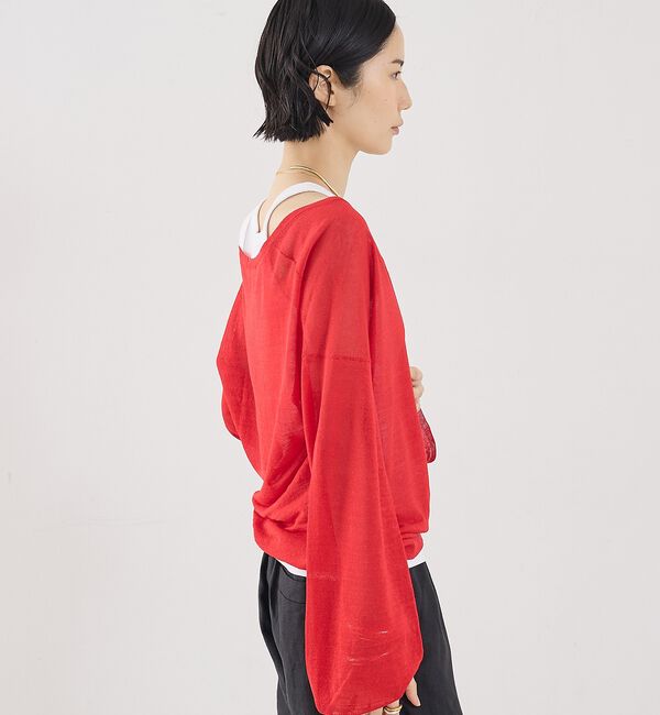 The Store by C' 「【COCUCA】リネンVネックニット【予約】」|ニット・セーター|