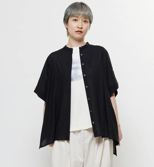 Soffitto「【nota della mano sinistra（ノータ デラ マノ シニストラ）】ドルマンスクエアシャツ」|シャツ・ブラウス|ブラック