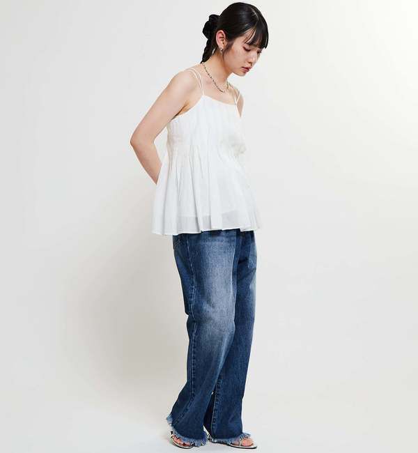 Soffitto「インド綿タックフレアーキャミブラウス」|シャツ・ブラウス|