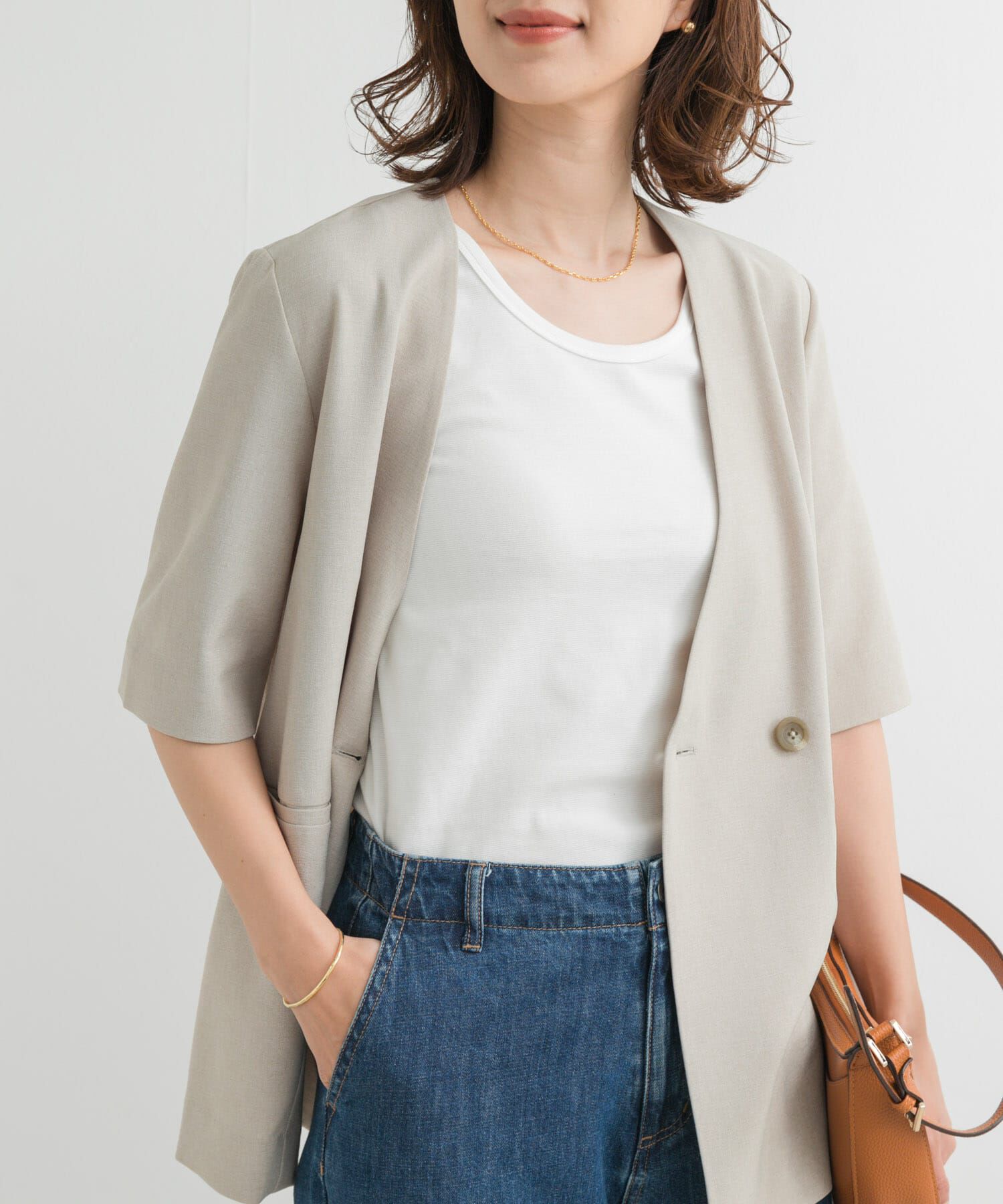 URBAN RESEARCH DOORS「リップルベーシックタンクトップ」|タンクトップ|オフホワイト