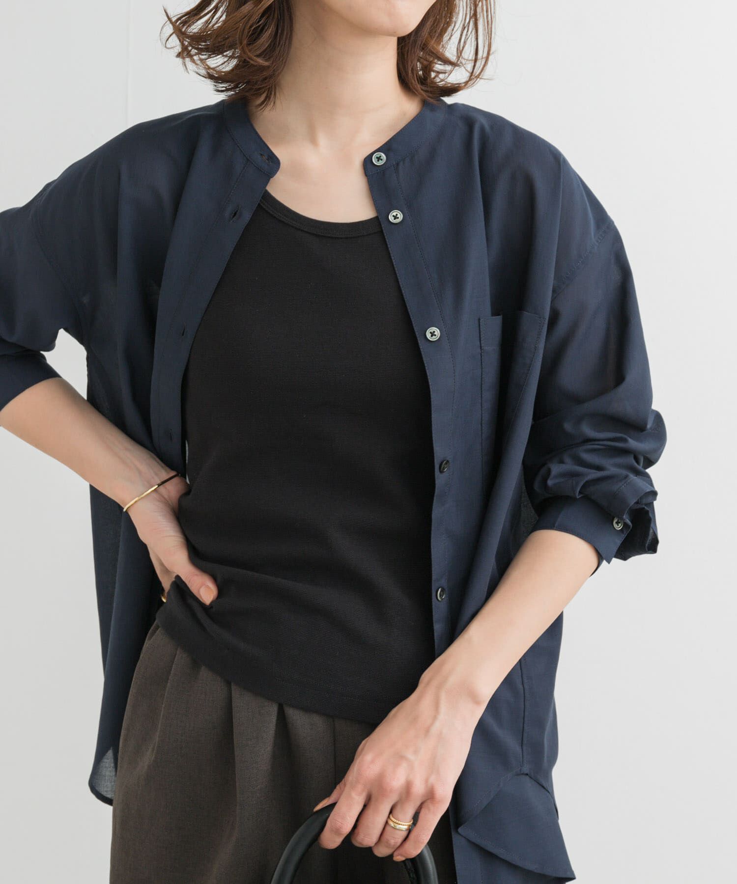 URBAN RESEARCH DOORS「リップルベーシックタンクトップ」|タンクトップ|ブラック