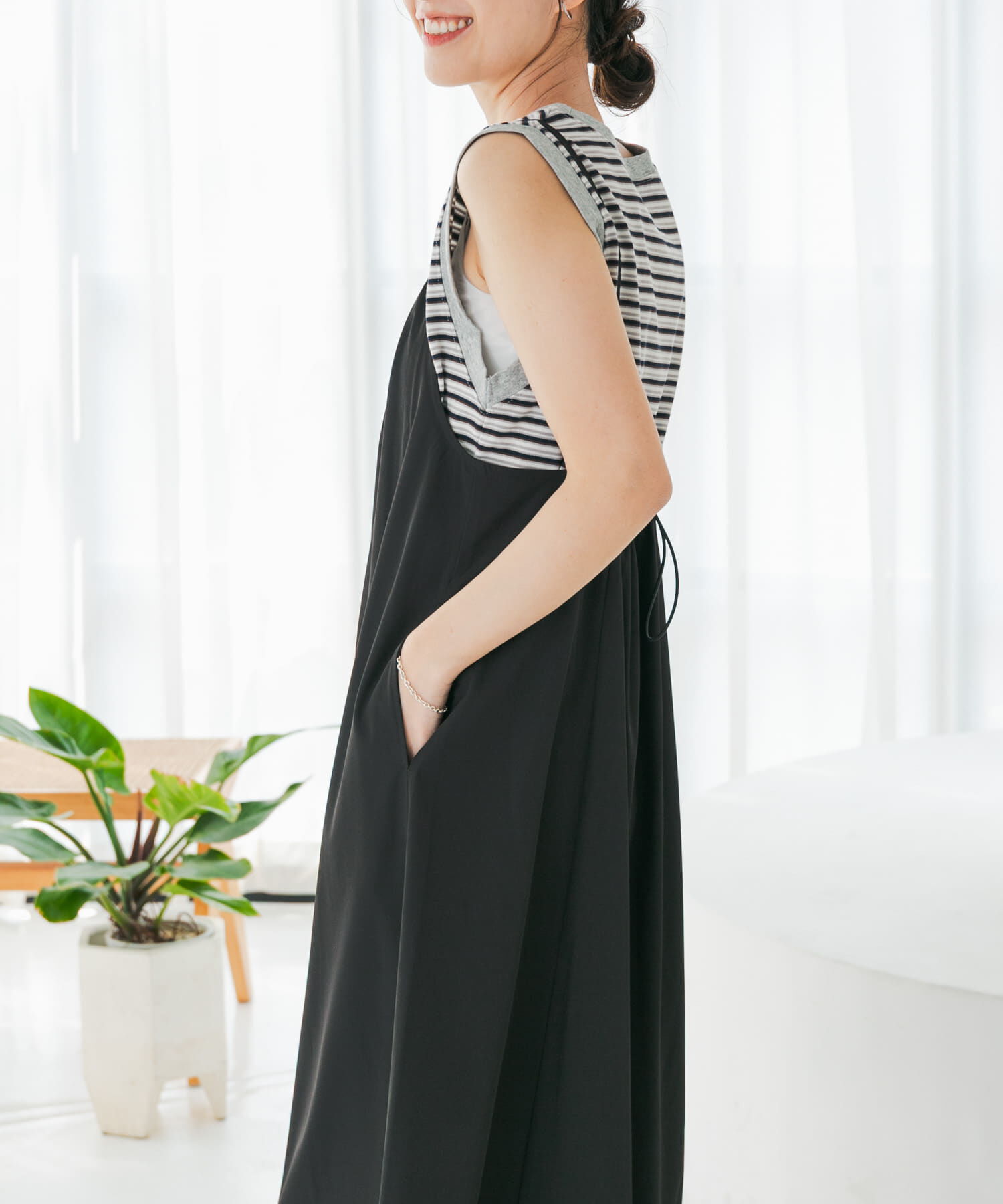 URBAN RESEARCH DOORS「『仁村紗和さん着用』『UR TECH』ｻﾏｼｪｱﾊﾞｯｸﾄﾞﾛｽﾄｷｬﾐﾜﾝ」|ワンピース|