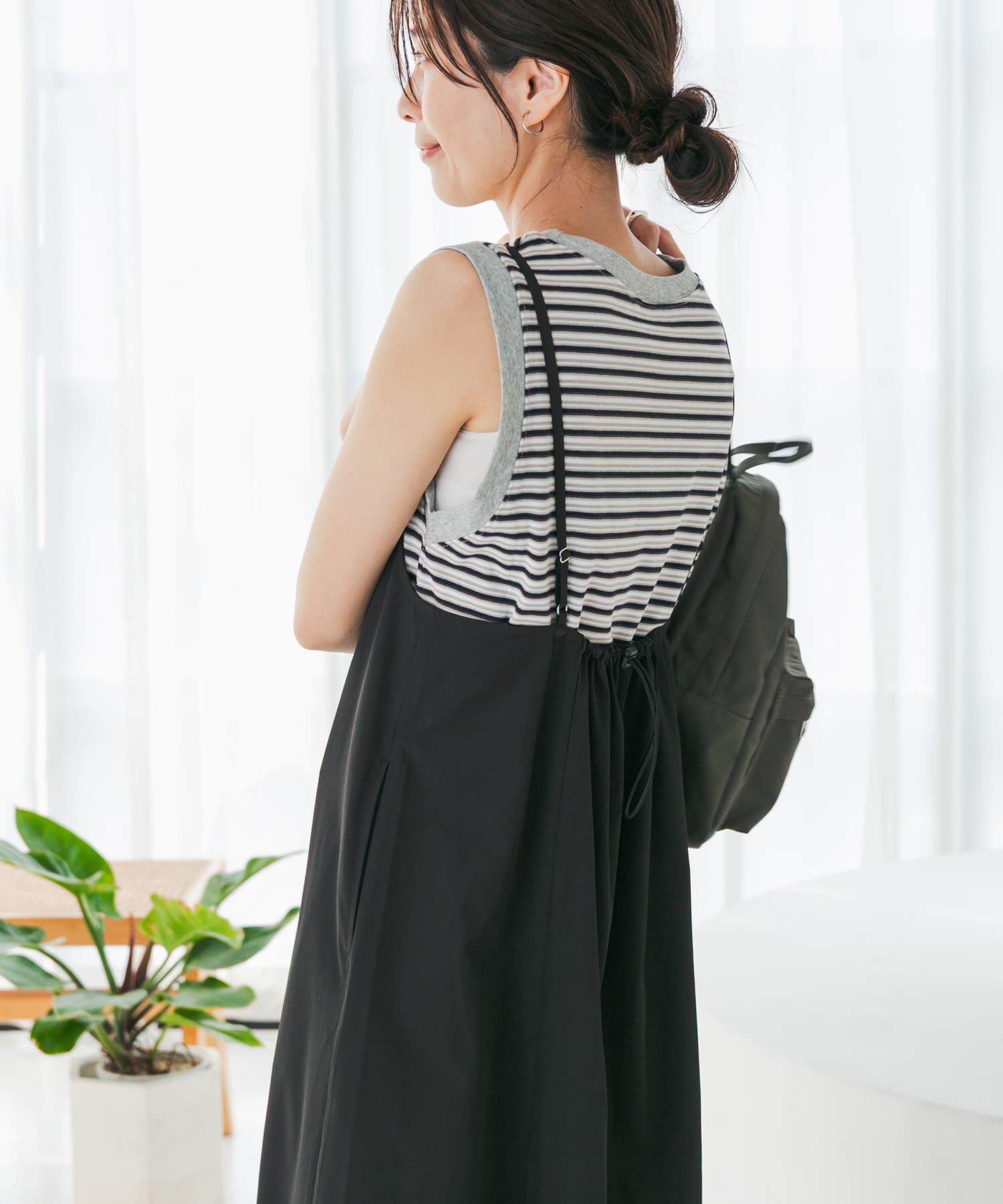 URBAN RESEARCH DOORS「『仁村紗和さん着用』『UR TECH』ｻﾏｼｪｱﾊﾞｯｸﾄﾞﾛｽﾄｷｬﾐﾜﾝ」|ワンピース|