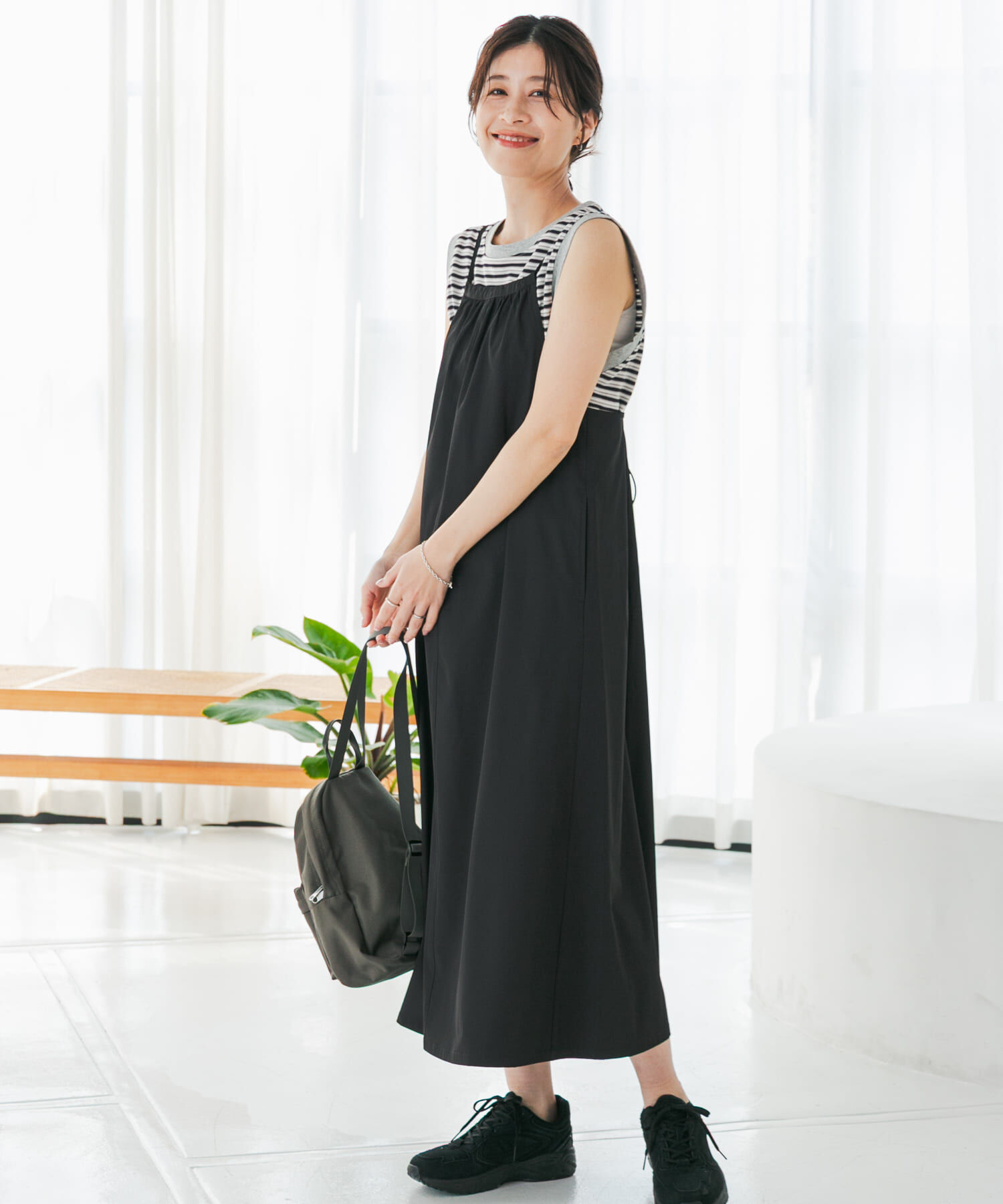 URBAN RESEARCH DOORS「『仁村紗和さん着用』『UR TECH』ｻﾏｼｪｱﾊﾞｯｸﾄﾞﾛｽﾄｷｬﾐﾜﾝ」|ワンピース|