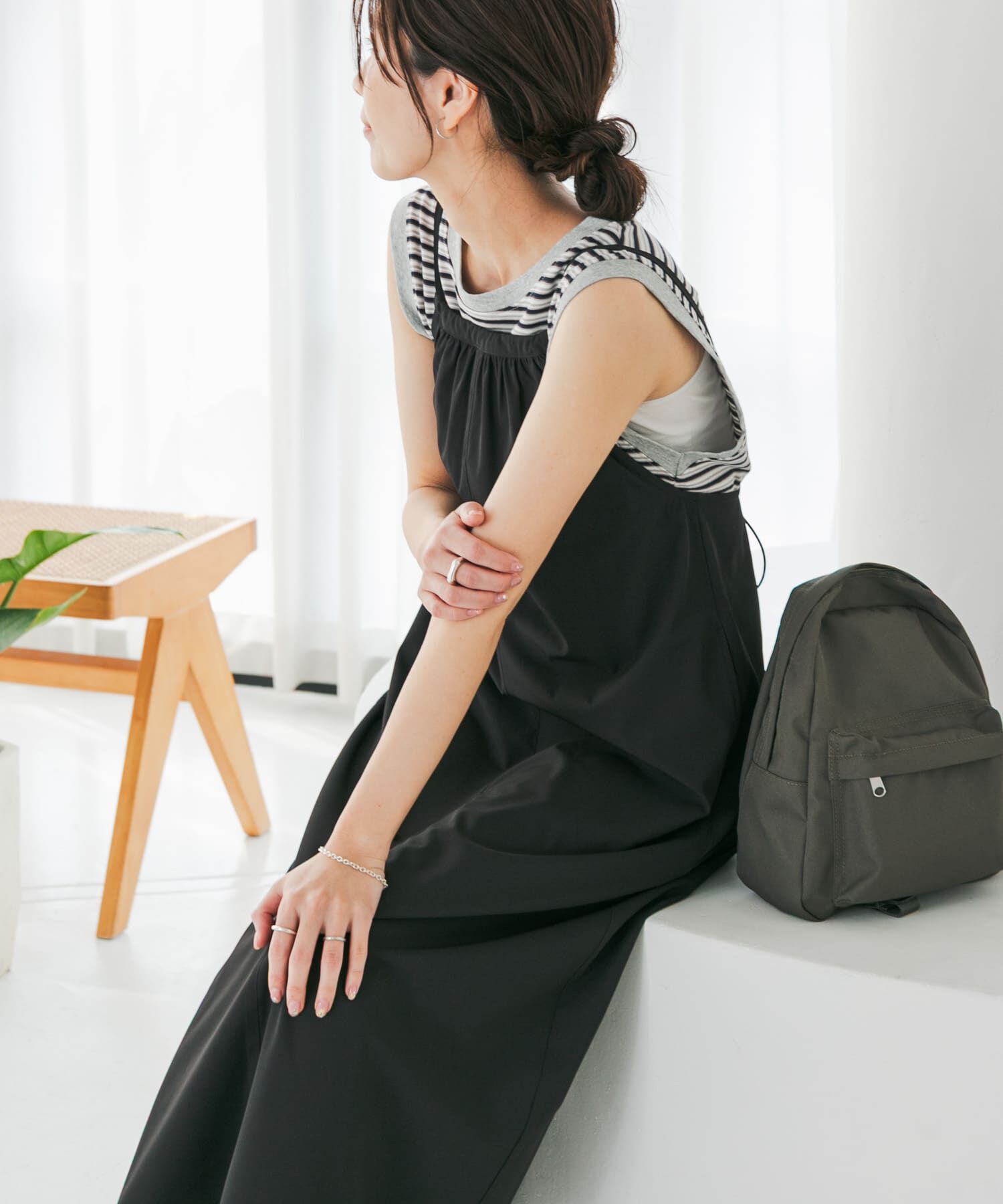 URBAN RESEARCH DOORS「『仁村紗和さん着用』『UR TECH』ｻﾏｼｪｱﾊﾞｯｸﾄﾞﾛｽﾄｷｬﾐﾜﾝ」|ワンピース|