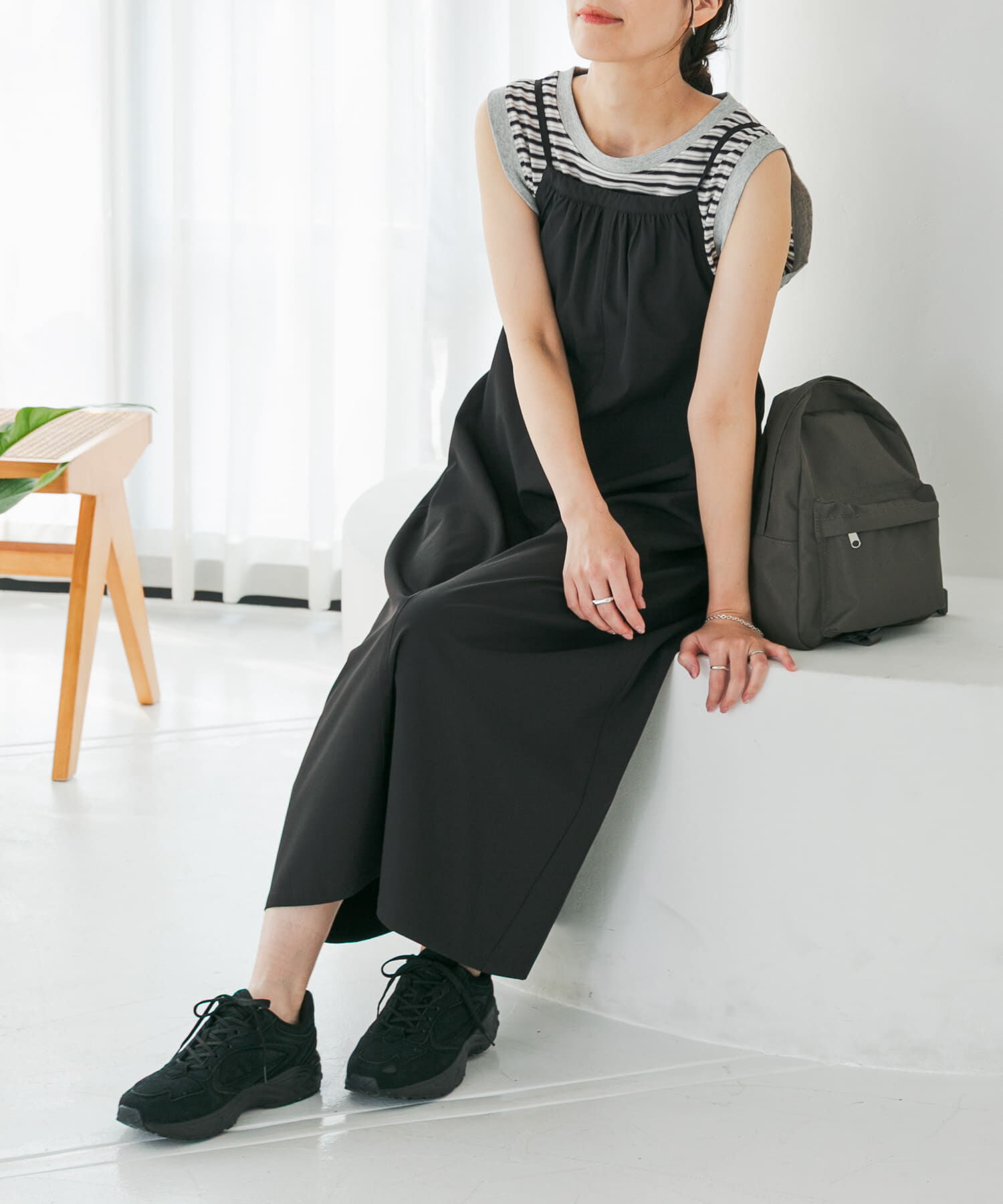 URBAN RESEARCH DOORS「『仁村紗和さん着用』『UR TECH』ｻﾏｼｪｱﾊﾞｯｸﾄﾞﾛｽﾄｷｬﾐﾜﾝ」|ワンピース|