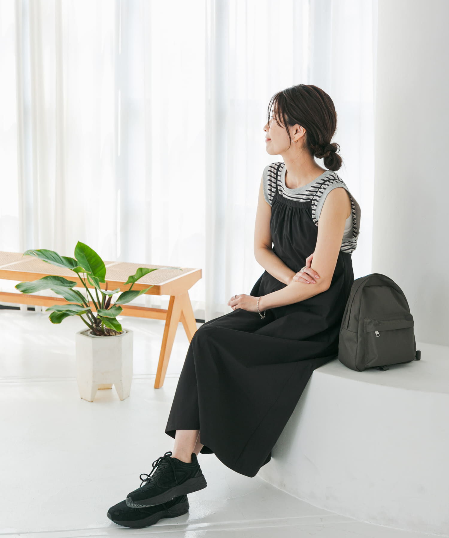 URBAN RESEARCH DOORS「『仁村紗和さん着用』『UR TECH』ｻﾏｼｪｱﾊﾞｯｸﾄﾞﾛｽﾄｷｬﾐﾜﾝ」|ワンピース|