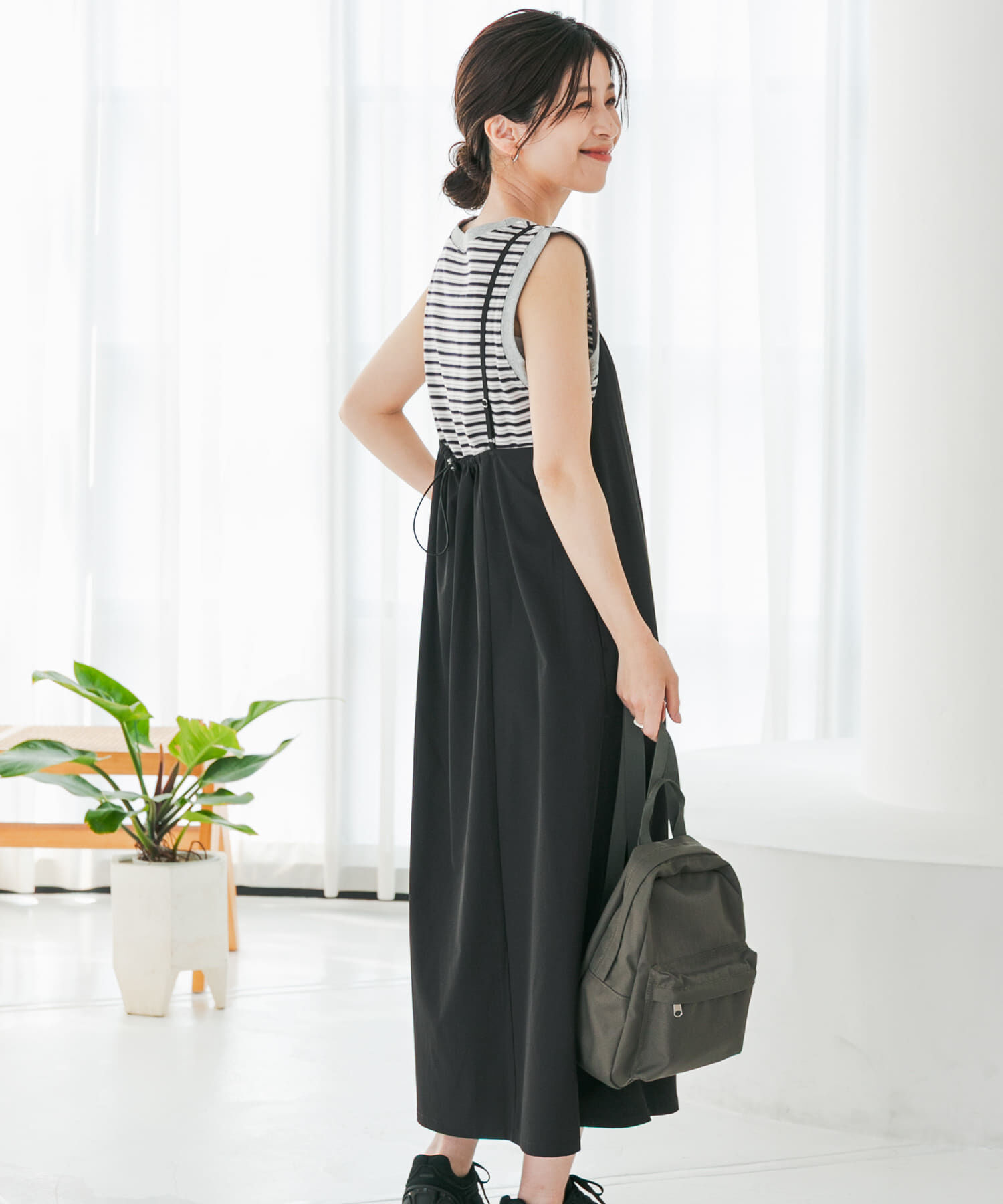 URBAN RESEARCH DOORS「『仁村紗和さん着用』『UR TECH』ｻﾏｼｪｱﾊﾞｯｸﾄﾞﾛｽﾄｷｬﾐﾜﾝ」|ワンピース|