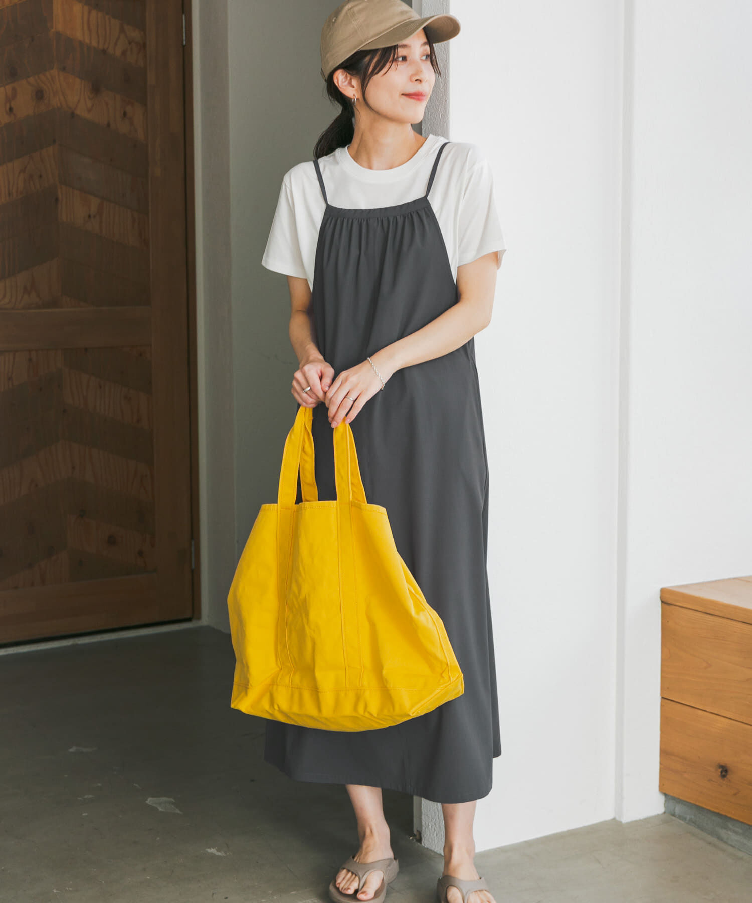 URBAN RESEARCH DOORS「『仁村紗和さん着用』『UR TECH』ｻﾏｼｪｱﾊﾞｯｸﾄﾞﾛｽﾄｷｬﾐﾜﾝ」|ワンピース|