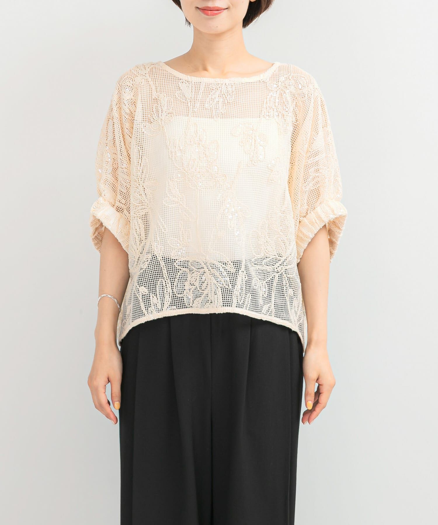 URBAN RESEARCH ROSSO「TORRAZZO DONNA　Botanical pattern spangle blouse」|シャツ・ブラウス|