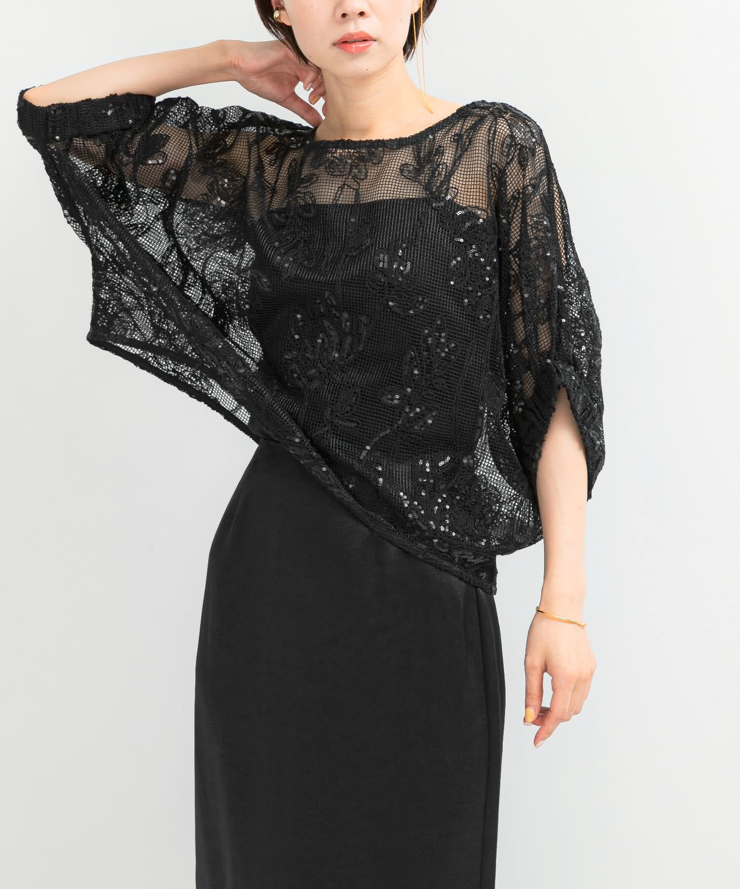 URBAN RESEARCH ROSSO「TORRAZZO DONNA　Botanical pattern spangle blouse」|シャツ・ブラウス|ブラック