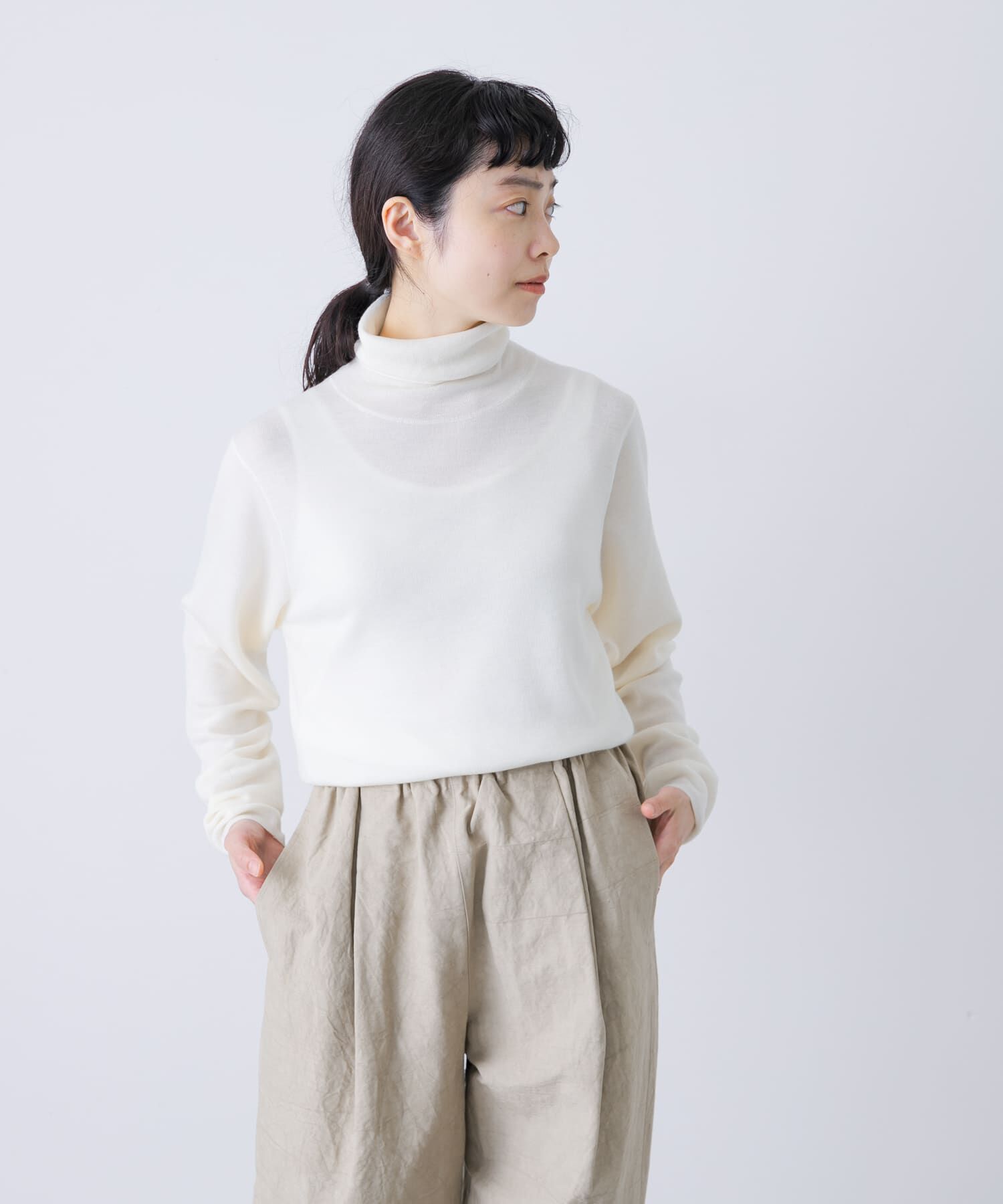 かぐれ「ウールハイゲージタートルネック」|ニット・セーター|