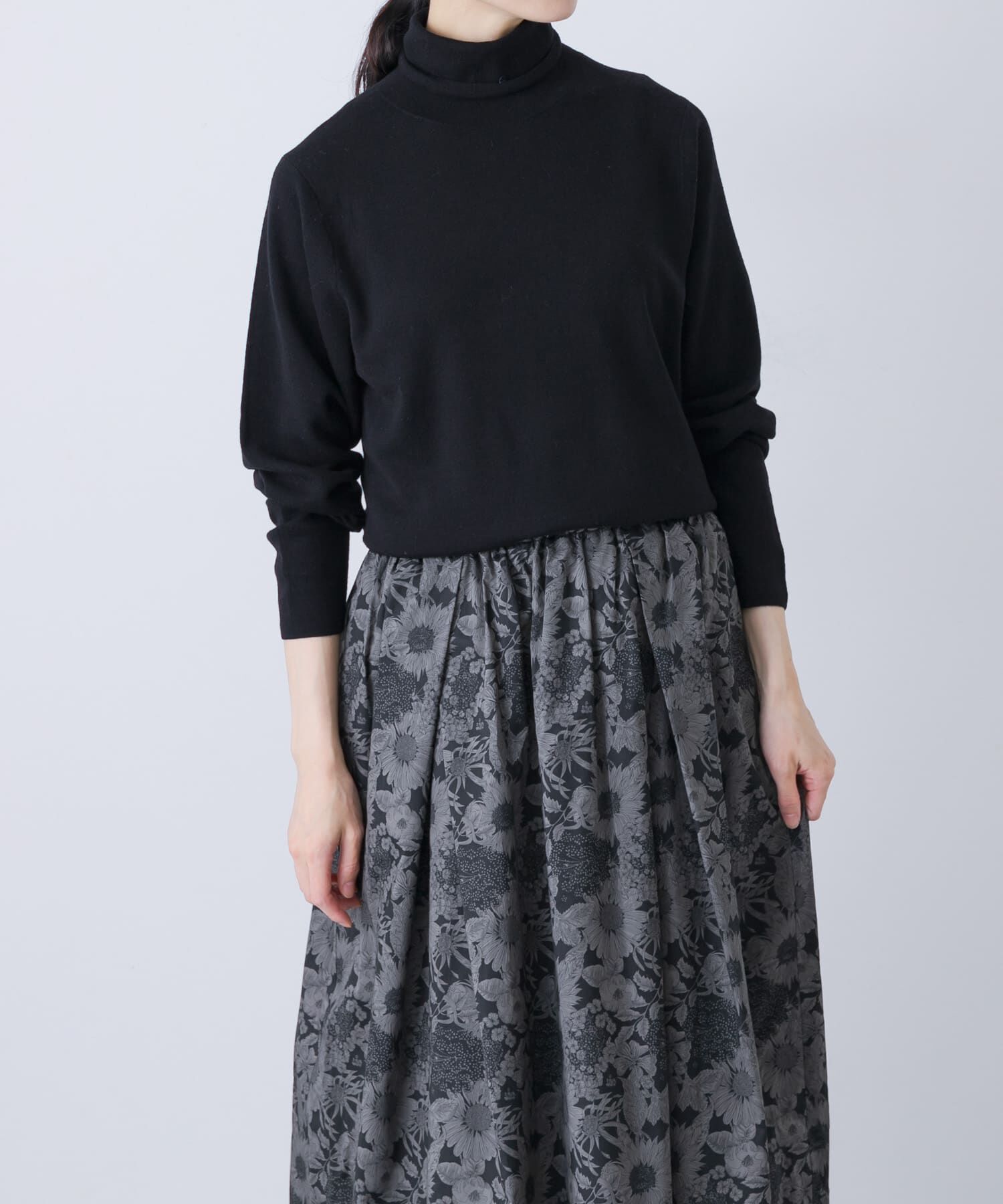 かぐれ「ウールハイゲージタートルネック」|ニット・セーター|ブラック