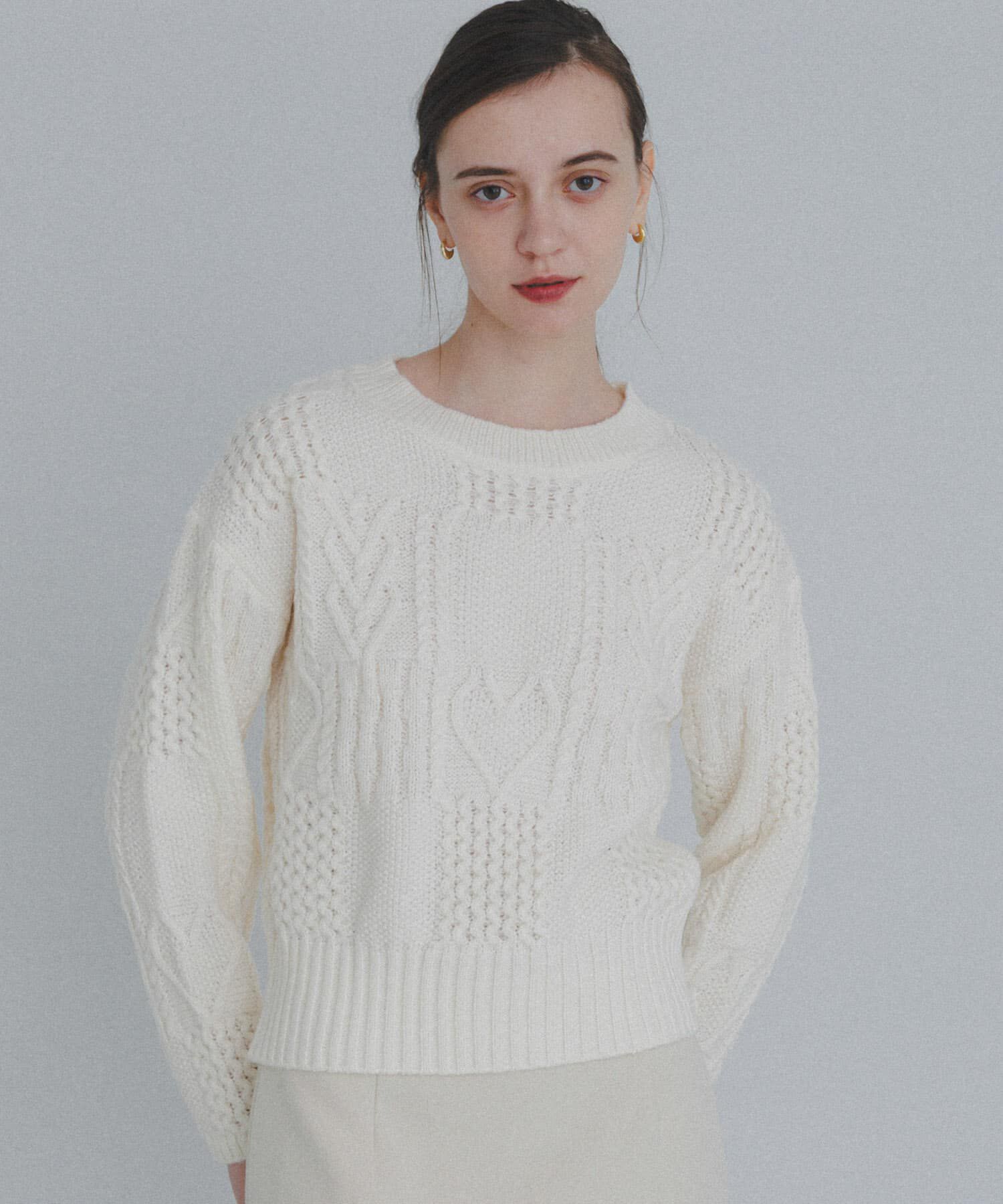 Sonny Label 「パッチワークハートケーブルニット」|ニット・セーター|