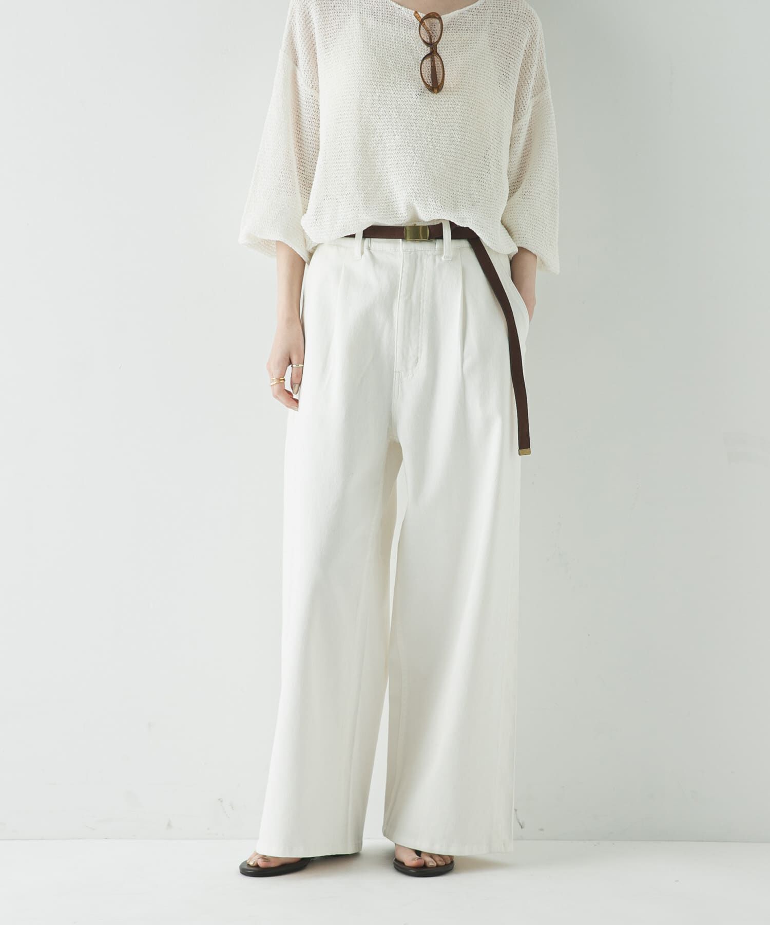 URBAN RESEARCH「『3サイズ展開』綿麻デニムイージーパンツ」|デニム|