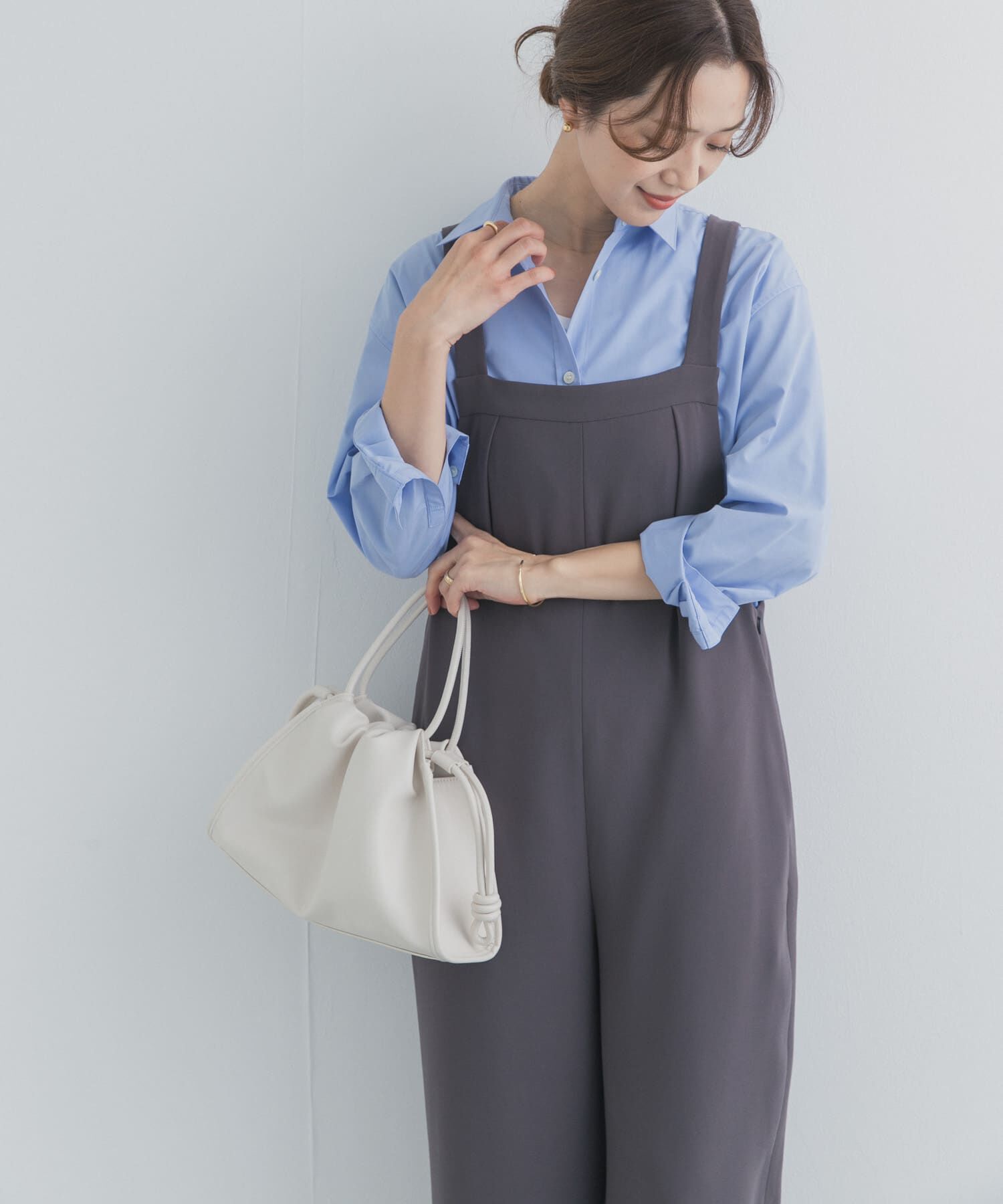 URBAN RESEARCH DOORS「ジョーゼットタックサロペット」|スカート|