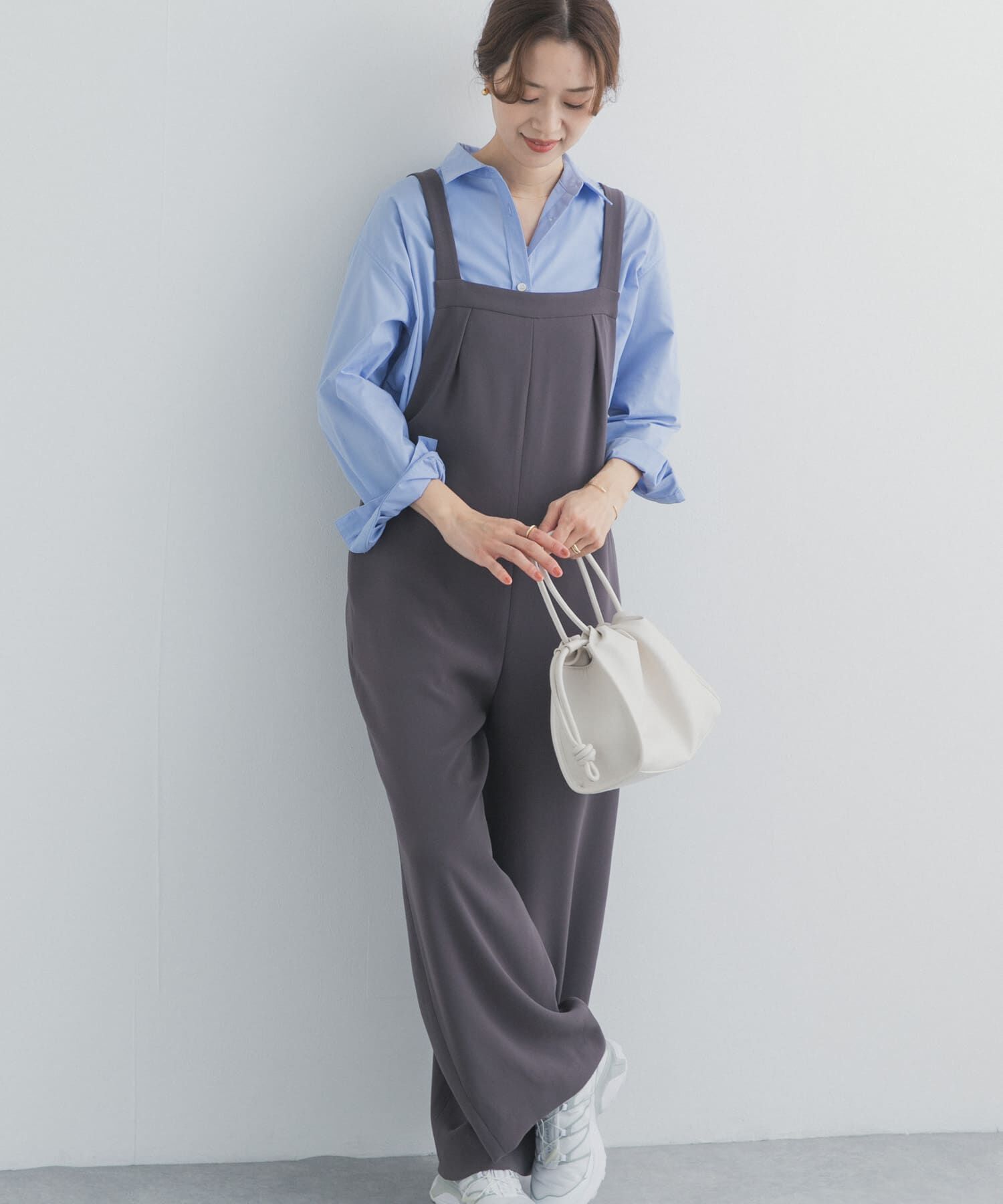 URBAN RESEARCH DOORS「ジョーゼットタックサロペット」|スカート|