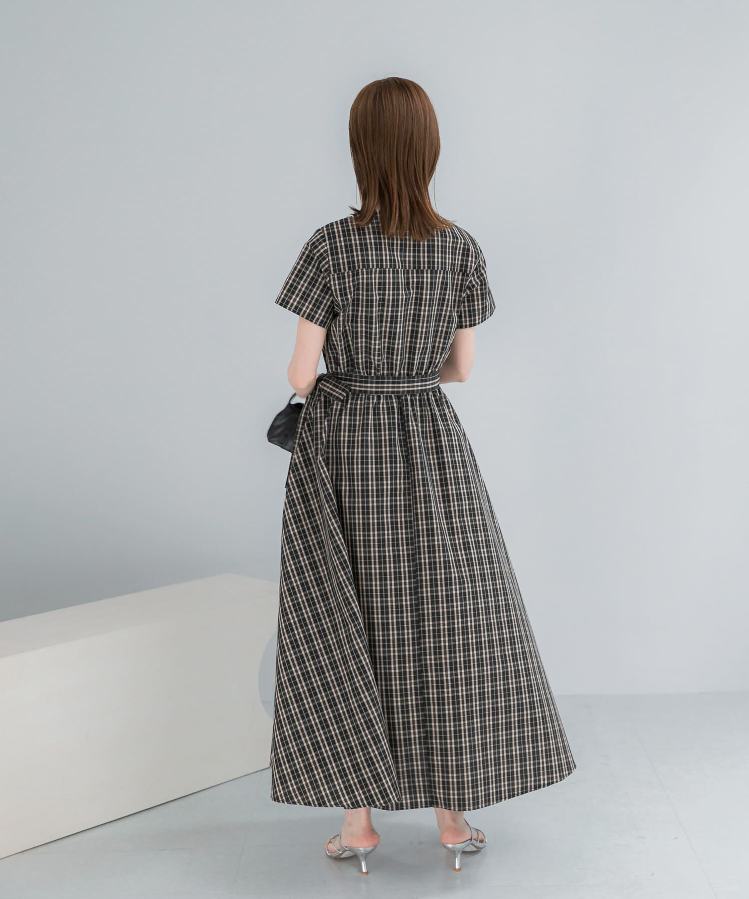 URBAN RESEARCH ROSSO「『WEB限定』チェックカシュクールワンピース」|ワンピース|