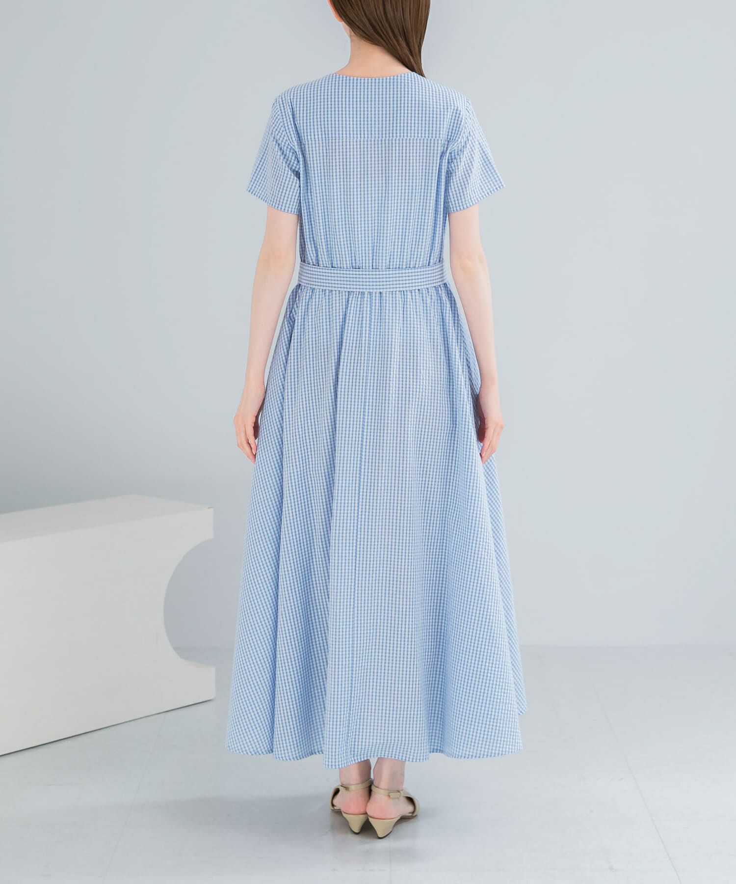 URBAN RESEARCH ROSSO「『WEB限定』チェックカシュクールワンピース」|ワンピース|