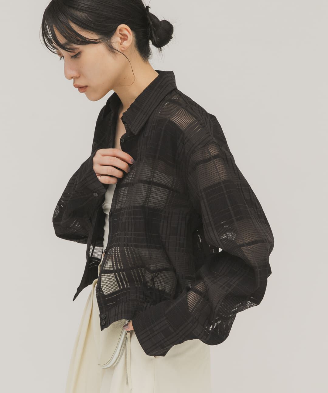  「シアーチェックコンパクトシャツ」|シャツ・ブラウス|