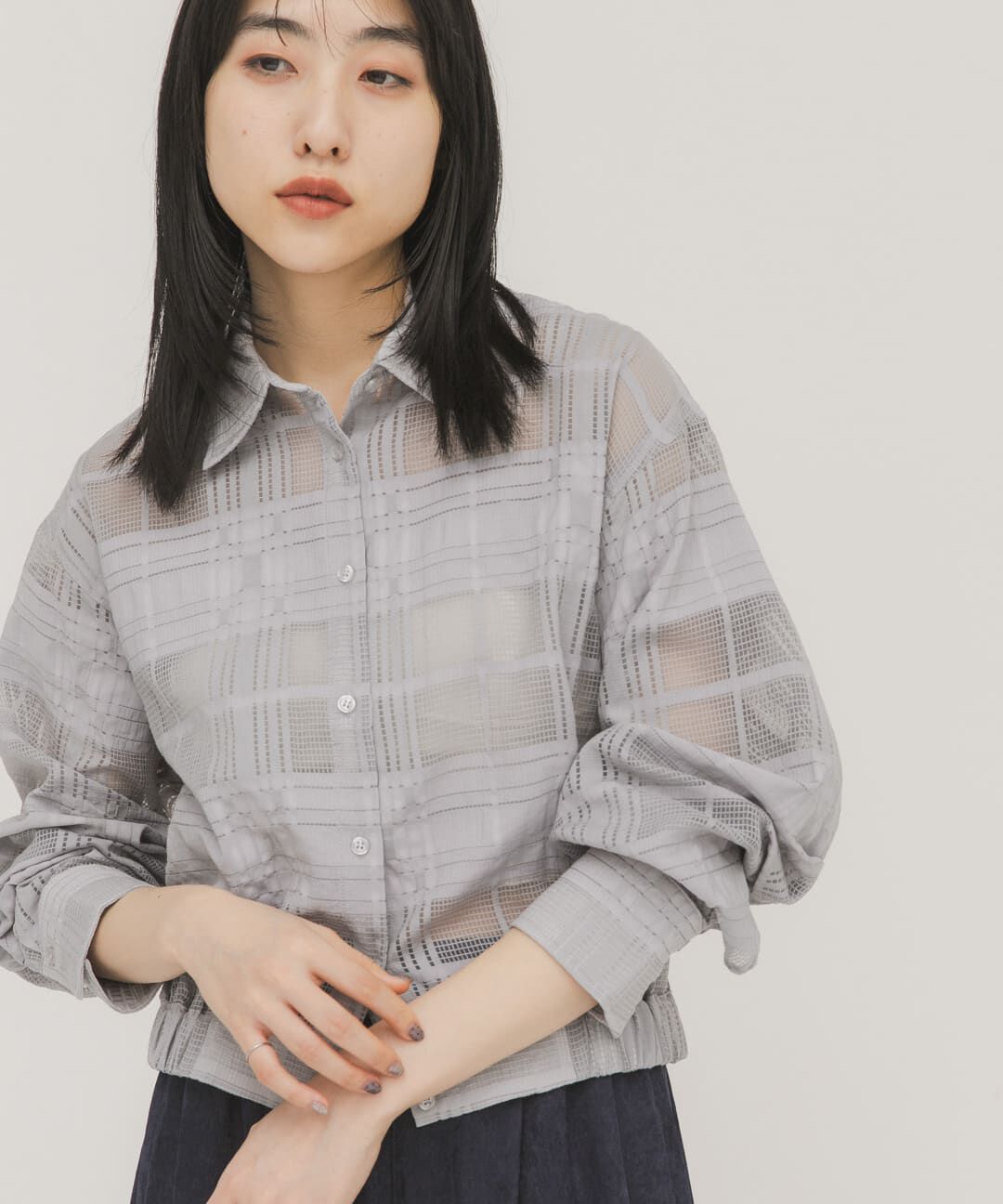  「シアーチェックコンパクトシャツ」|シャツ・ブラウス|