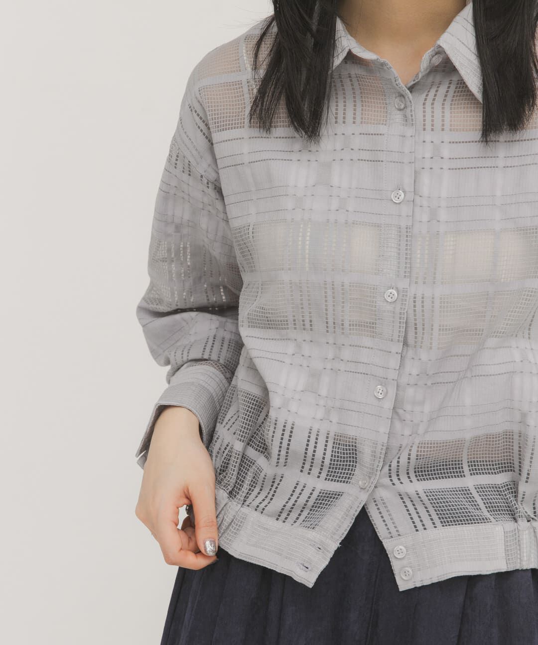  「シアーチェックコンパクトシャツ」|シャツ・ブラウス|