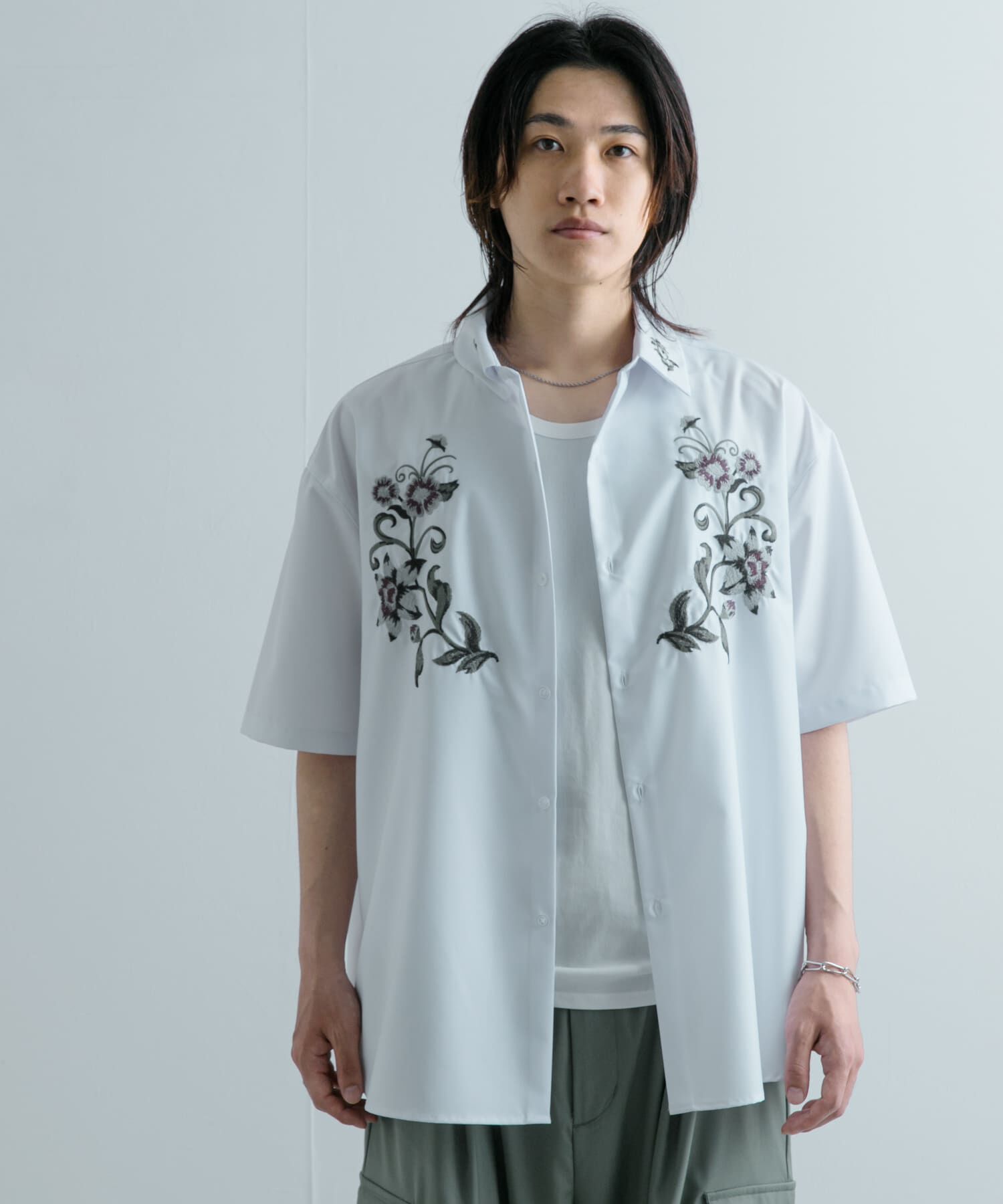 SENSE OF PLACE by URBAN RESEARCH「ボタニカルシシュウシャツ(5分袖)」|シャツ・ブラウス|