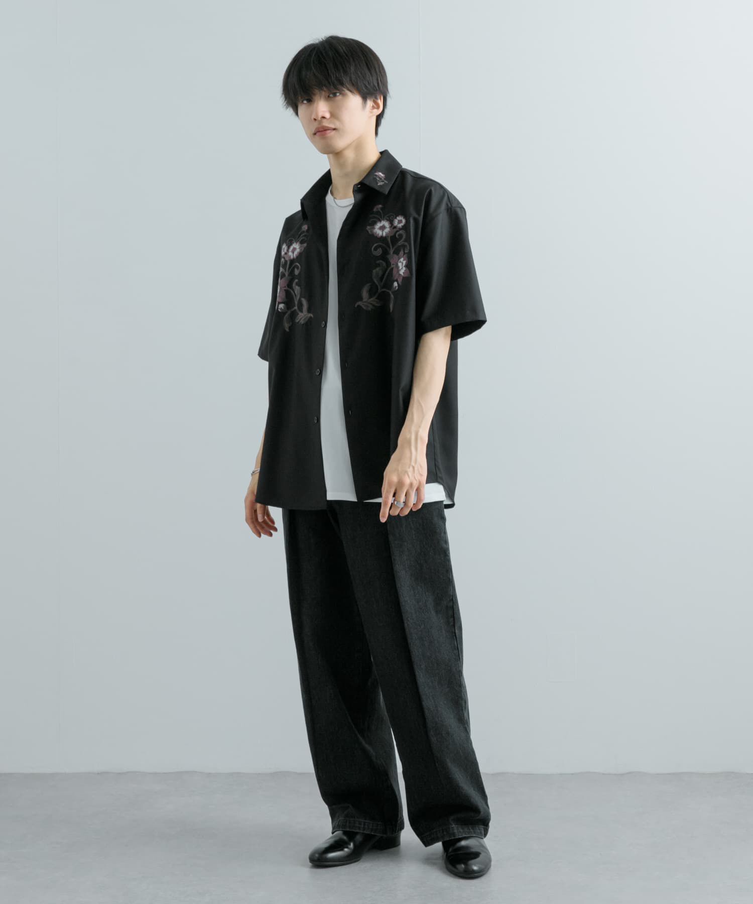 SENSE OF PLACE by URBAN RESEARCH「ボタニカルシシュウシャツ(5分袖)」|シャツ・ブラウス|