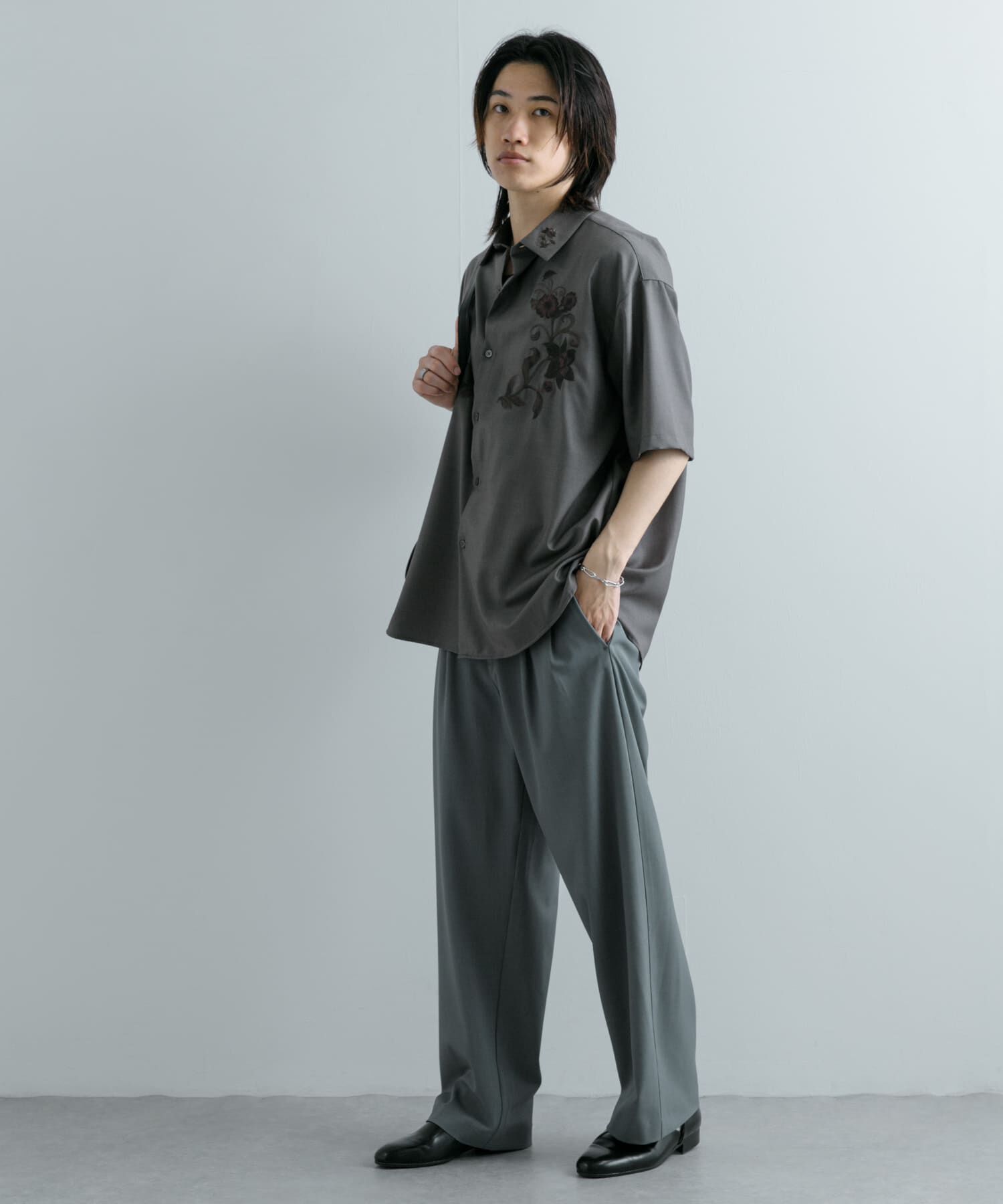 SENSE OF PLACE by URBAN RESEARCH「ボタニカルシシュウシャツ(5分袖)」|シャツ・ブラウス|