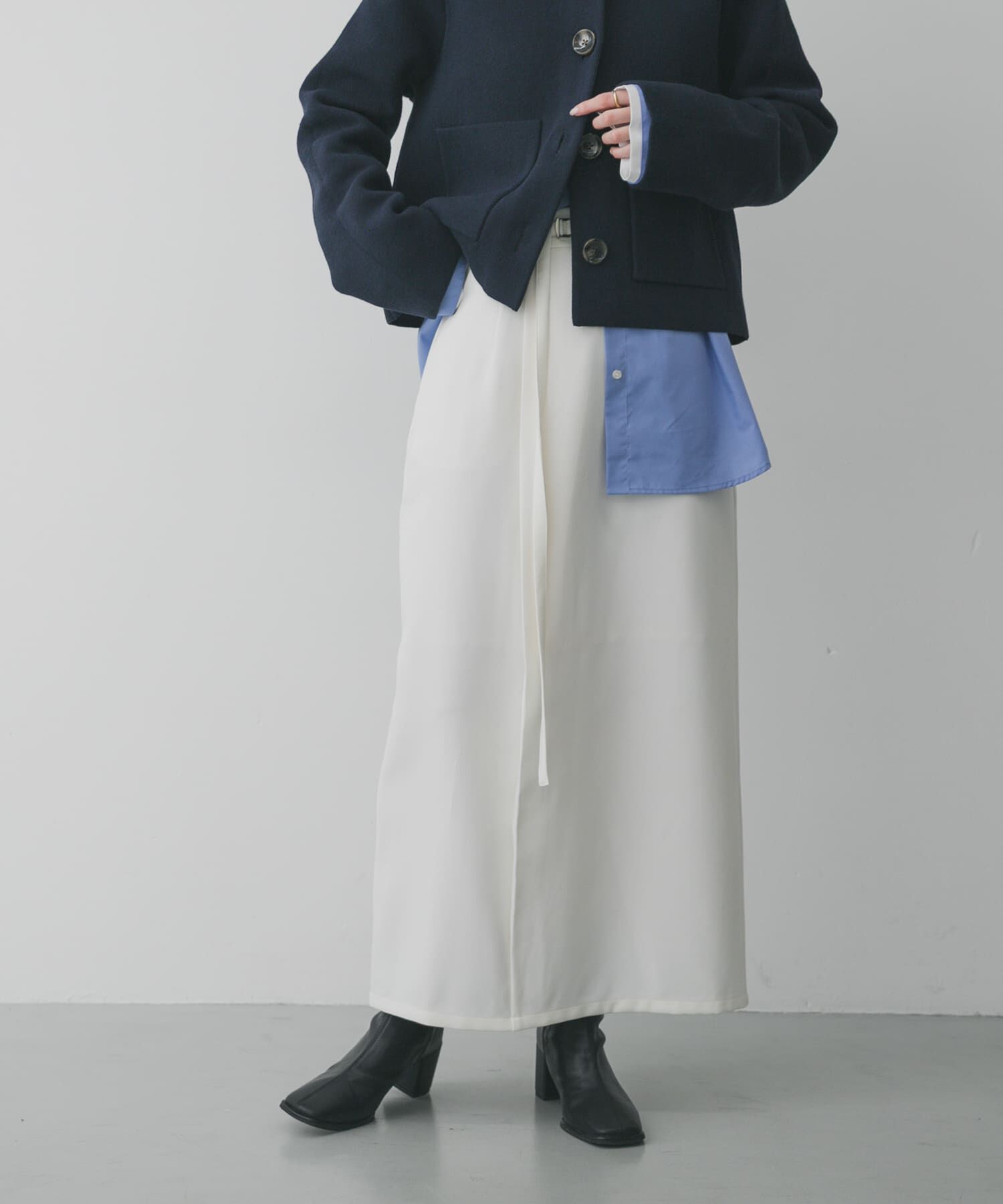 SENSE OF PLACE by URBAN RESEARCH「ベルトデザインペンシルスカート」|スカート|アイボリー