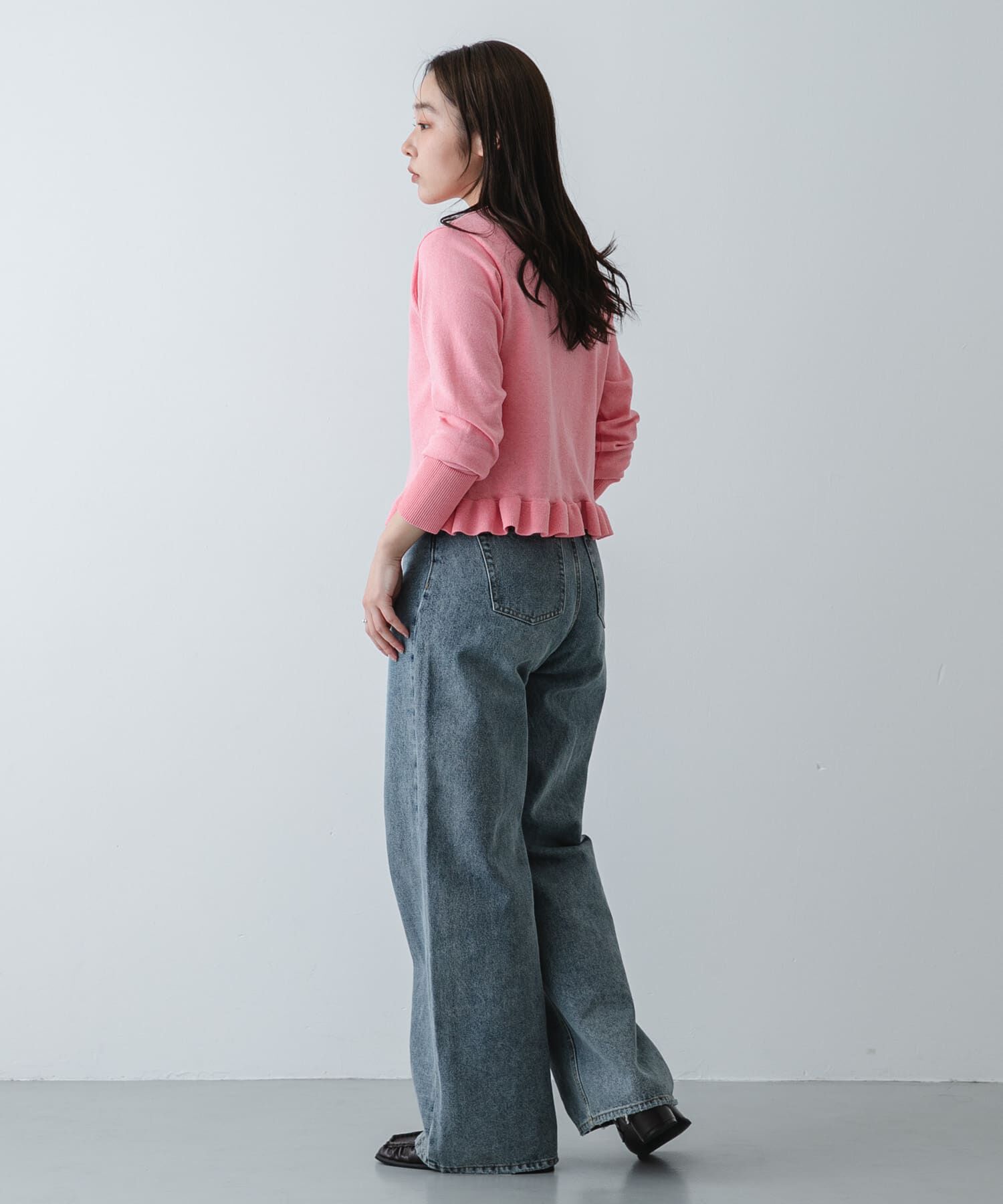 SENSE OF PLACE by URBAN RESEARCH「『洗濯可』フリルトリムニットカーディガン」|ニット・セーター|