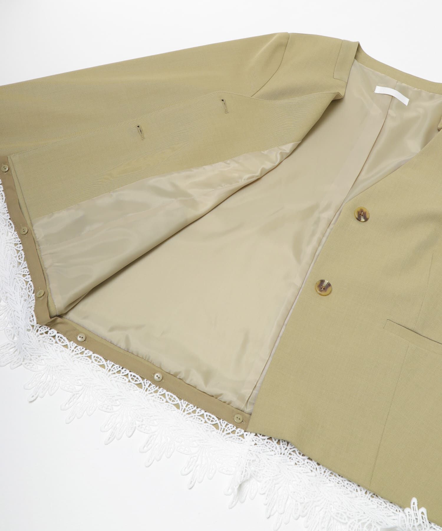 SENSE OF PLACE by URBAN RESEARCH「レースレイヤードノーカラージャケット」|ノーカラージャケット|