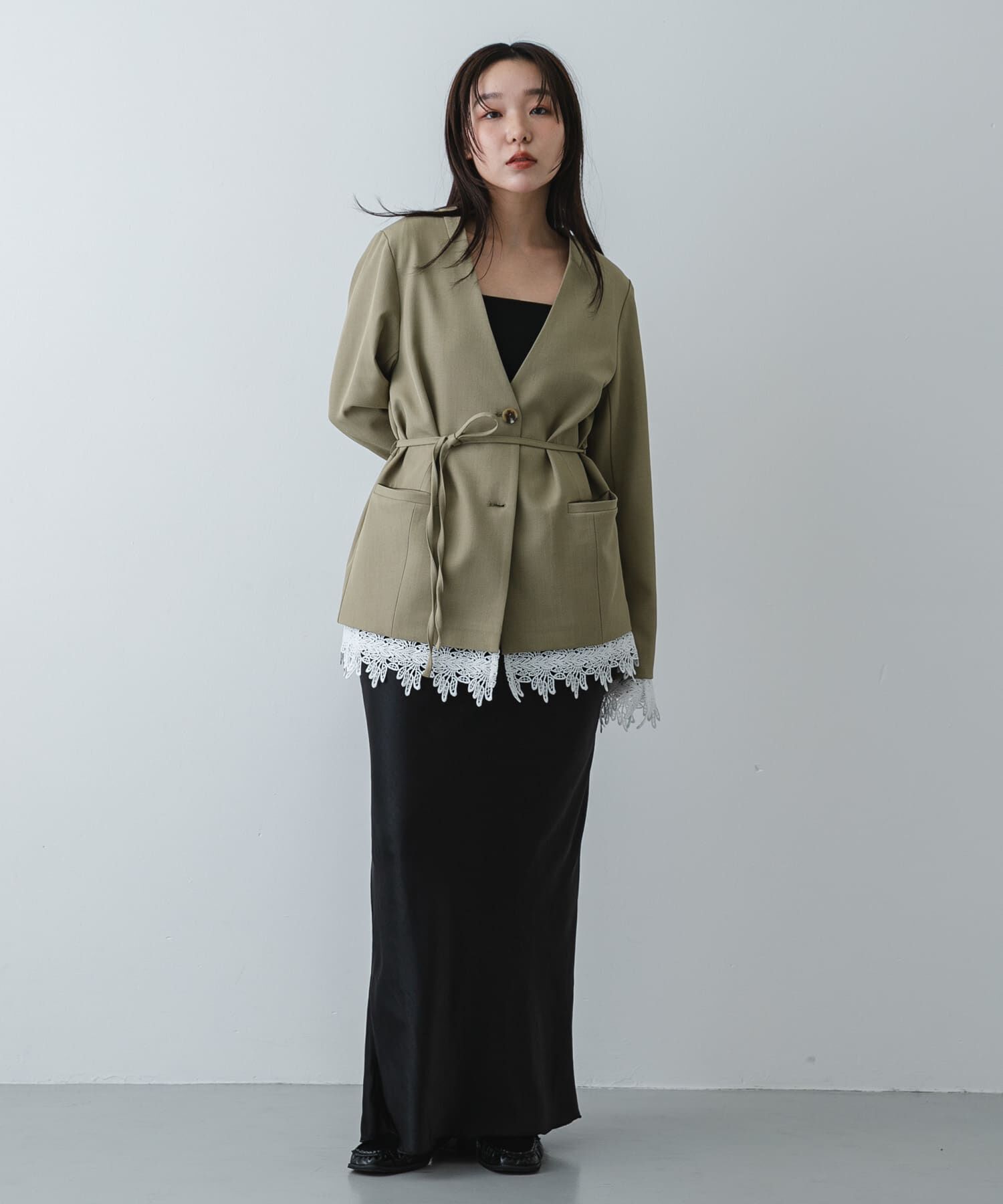 SENSE OF PLACE by URBAN RESEARCH「レースレイヤードノーカラージャケット」|ノーカラージャケット|