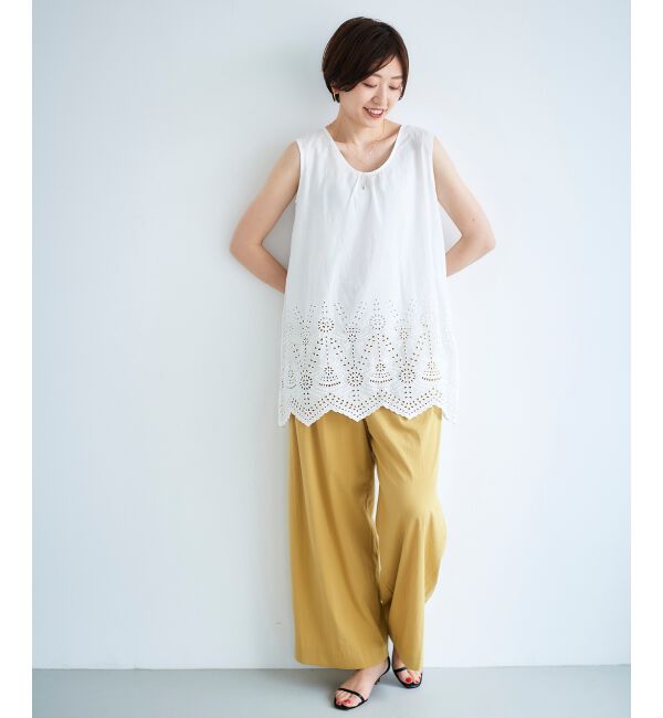  「コットンレースノースリーブブラウス」|シャツ・ブラウス|