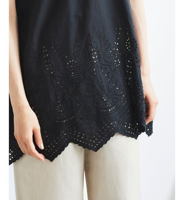  「コットンレースノースリーブブラウス」|シャツ・ブラウス|