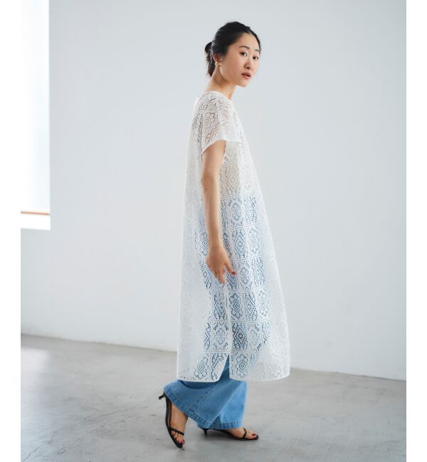 le.coeur blanc「ブロックレースロングジレ」|ベスト・ジレ|